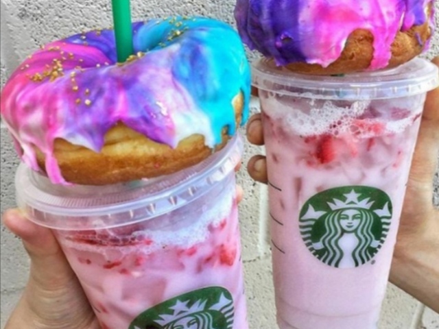 Starbucks drinks and donut 🍩🥤