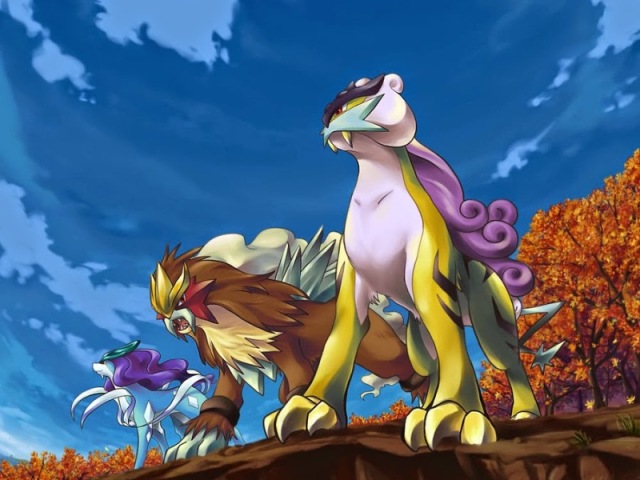 Suicune, Raikou e Entei