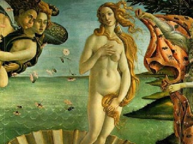 Sandro Botticelli (1445 - 1510) com a obra O Nascimento de Vênus (1485/86).