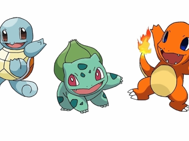 Squirtle, Bulbasaur e Charmander