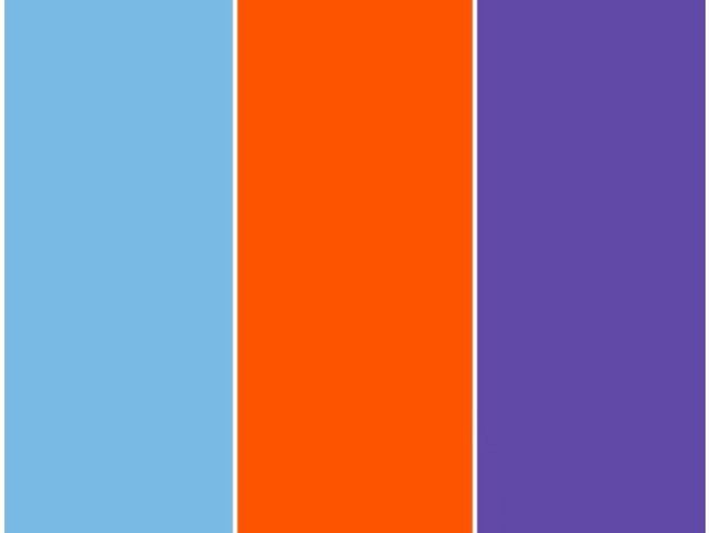 Azul, Laranja e Roxo