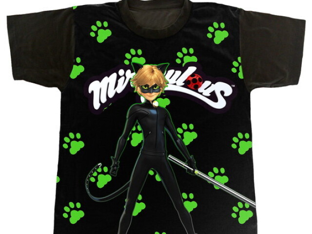 Camiseta Masculina Miraculous Chat NOIR