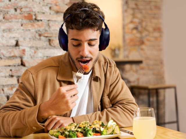 Can eat just hearing music