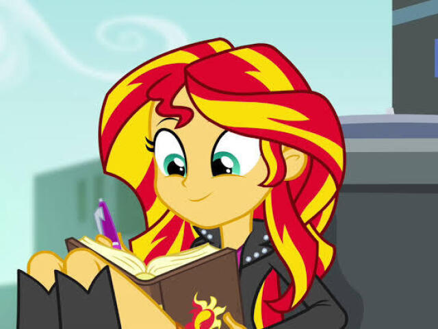 O livro de Sunset Shimmer.