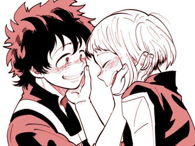 Midorya e Uraraka