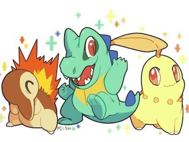 cyndaquil,
totodile,
chicorita