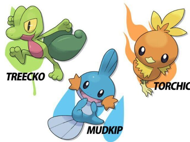 treecko, 
mudkip, 
trochic