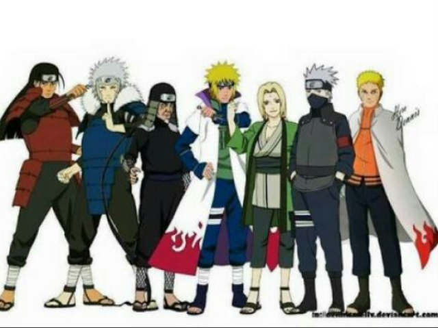 Hashirama; Tobirama; Hiruzen; Minato; Tsunade; Kakashi; Naruto