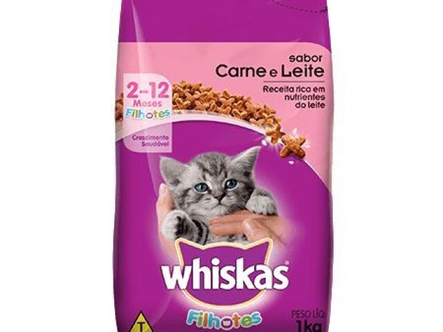 Ração whiskas - carne e leite