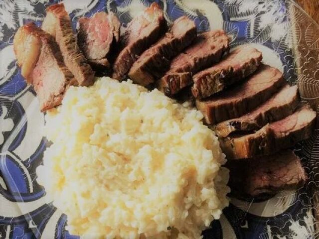 Arroz piamontese com picanha