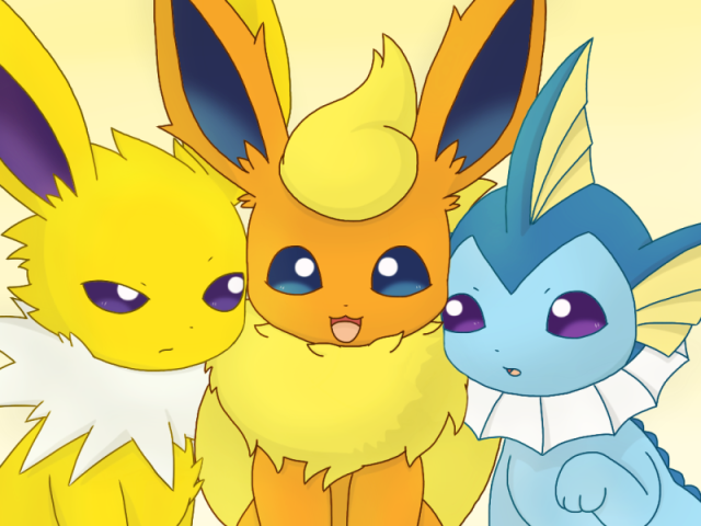 Jolteon, Vaporeon e Flareon