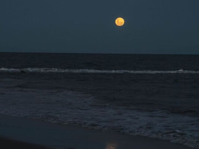 Ir a praia e ver a lua por um tempo.