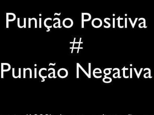 Punição positiva, punição negativa, extinção e esquiva