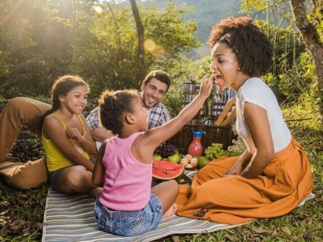 Com a família