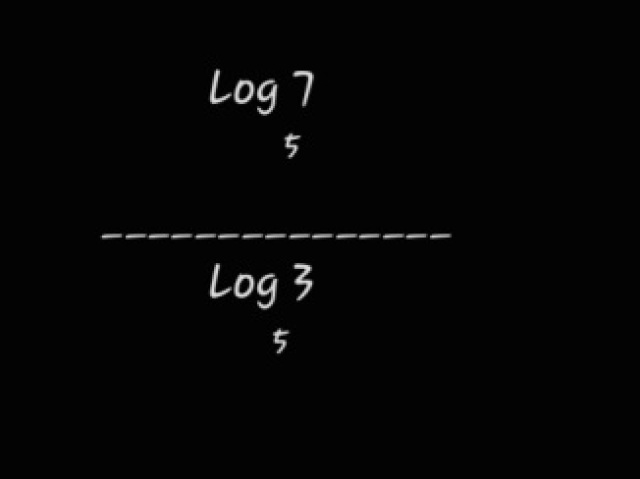 Log 7 de base 5 se torna log 3 de base 5