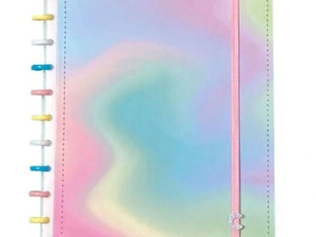 Caderno inteligente em tom pastel