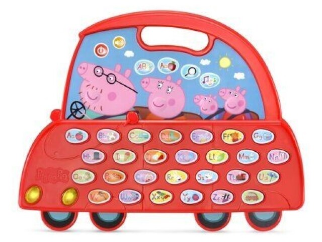 Um carrinho da Peppa que faz um som em cada botão