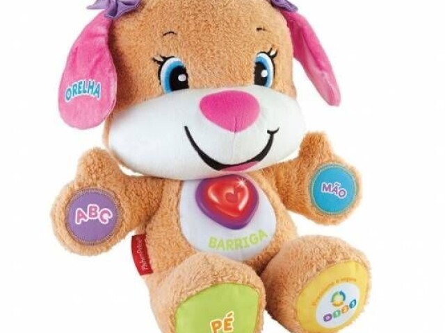 Uma pelúcia de cadela que faz um barulhinho em cada botão(se eu não me engano ela serve pra educar as crianças)