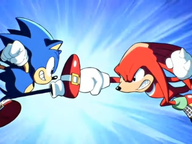 Sonic se chateia com knuckles e vai brigar com ele mesmo.