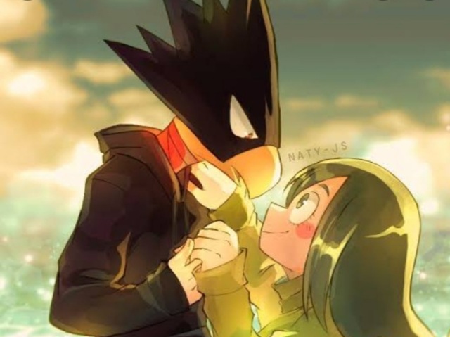 Tsuyu e Tokoyami.