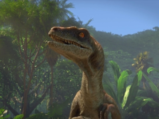 Correr enquanto pode para o mais longe o possível do raptor, pois o ataque não vai vir da frente, e sim dos lados