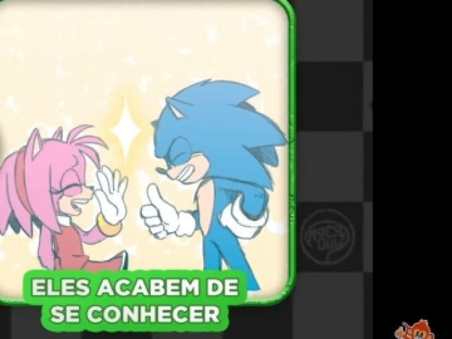 Que sonic e Amy acabaram de se conheçer