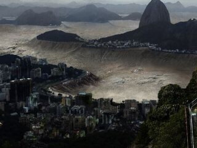 No litoral da cidade próximo ao mar.