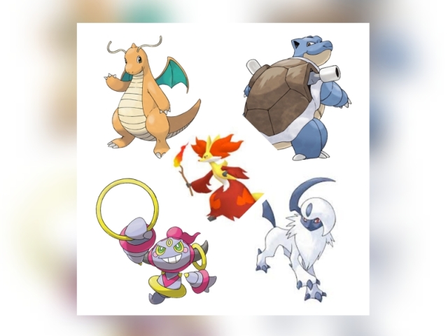 Delphox, Absol, Hoopa, Blastoise e Dragonite