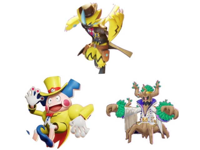 Trevenant: Estilo Rock and Roll / Zeraora: Estilo Fronteira / Mr Mime: Estilo Mágico