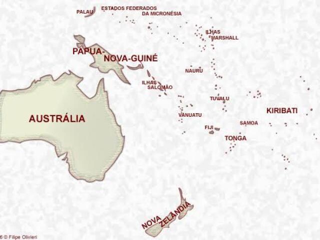 Porção insular e Nova Zelândia