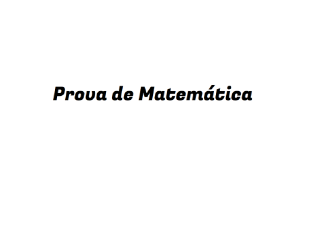 Prova de Matemática