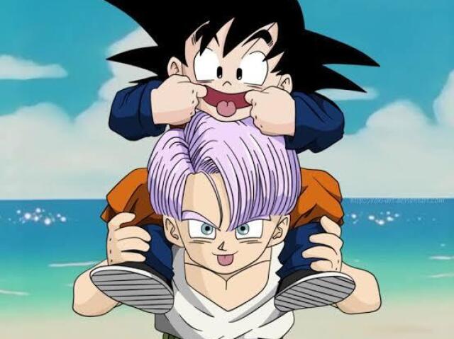 Trunks seu irmão Goten seu amigo