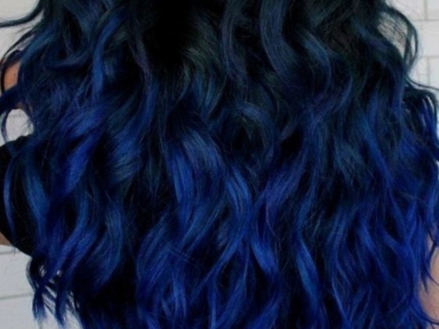 💙Cabelo azul cacheado 💙 AMEI