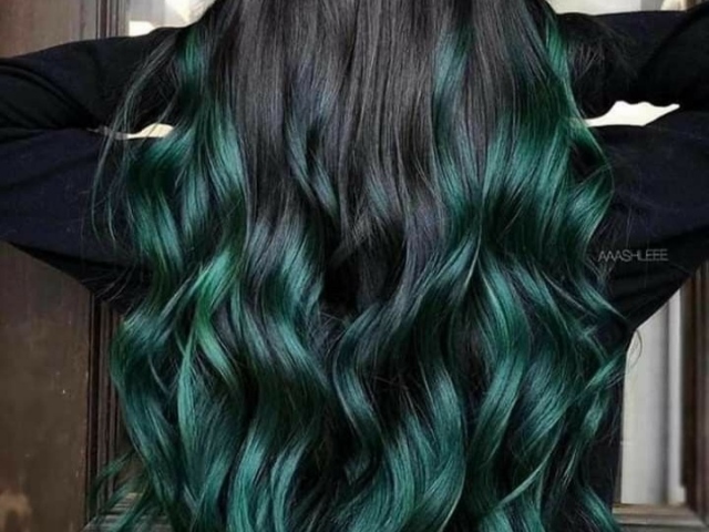 💚Cabelo verde ondulado 💚AMOO