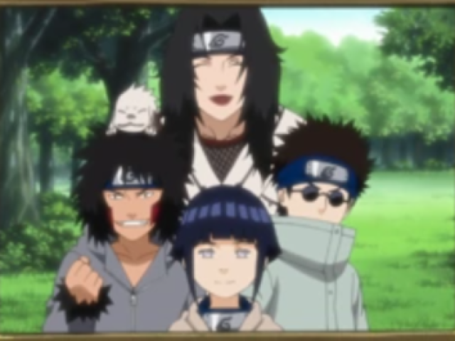 Kurenai, Hinata, Kiba e Shino