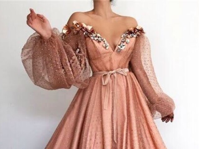 Vestido rose, longo