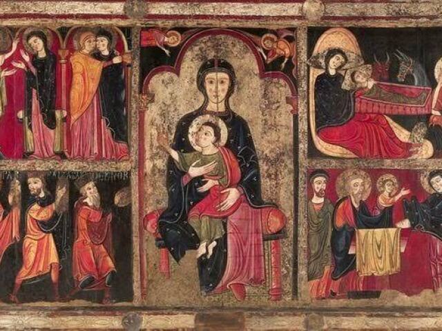 Altar da Igreja de Santa Maria de AviĂĄ em Barcelona, Espanha