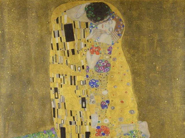 "O Beijo" de Gustav Klimt (1862-1918).