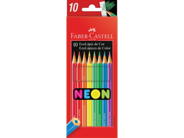 Lápis de cor neon com 10 cores