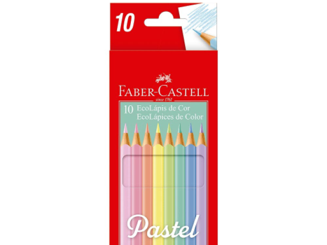 Lápis de cor pastel com 10 cores