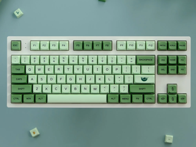 Iria gostar bastante de um teclado customizado com cores verdes, que nem folha!