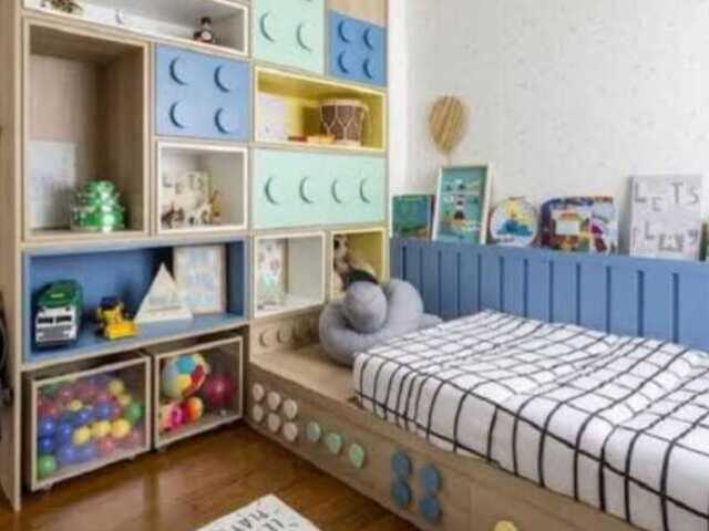 Quarto masculino com armários de lego