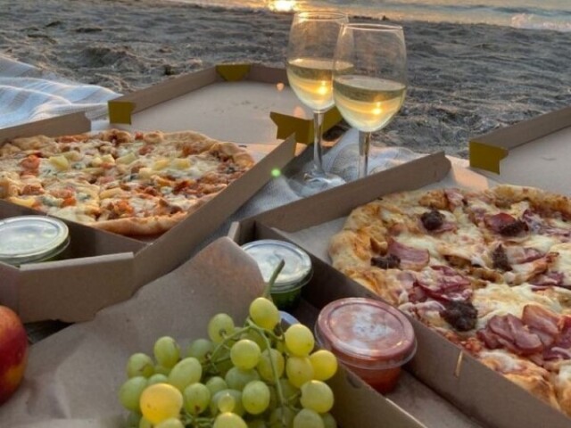 Pizza e vinho