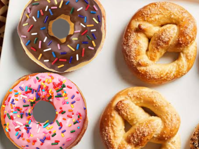 Donuts and Pretzel.