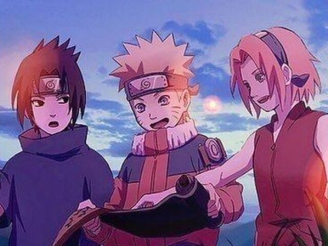 Naruto Uzumaki, 
Sasuke Uchiha e Sakura Haruno