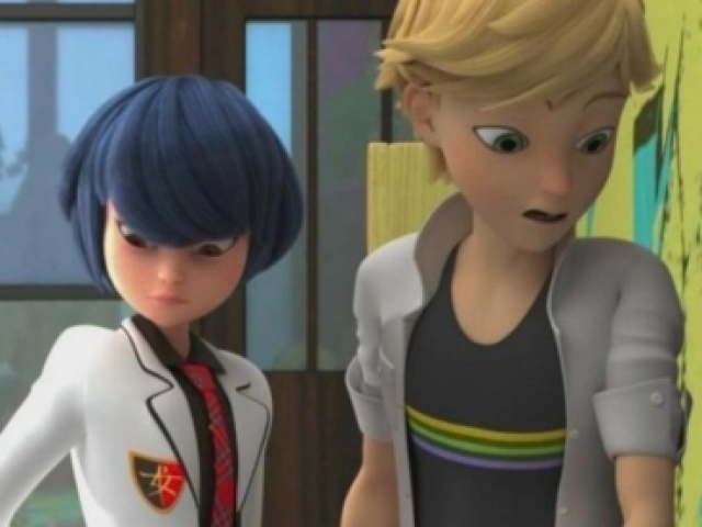 A Kagami/Kyoko e o Adrien.