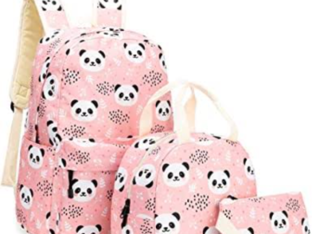 Kit mochila, lancheira e bolsinha para escova de dente de pandilha🐼💝