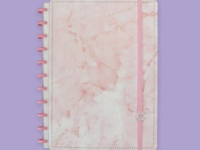 Caderno inteligente de mármore rosinha 🎀🌈