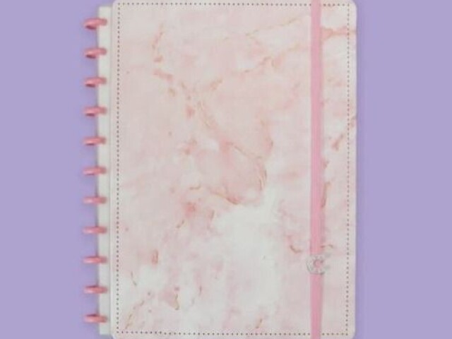 Caderno inteligente de mármore rosinha 🎀🌈