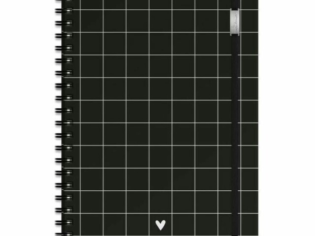 Caderno simples quadriculado preto 🌃